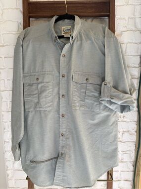 TravelSmith Men’s Light Gray Shirt Jacket Sz L. (0424)